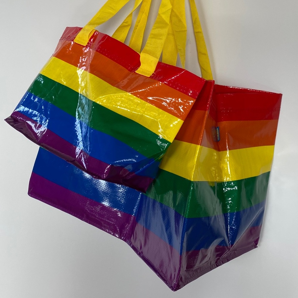 Pair of limited edition Pride IKEA bags
